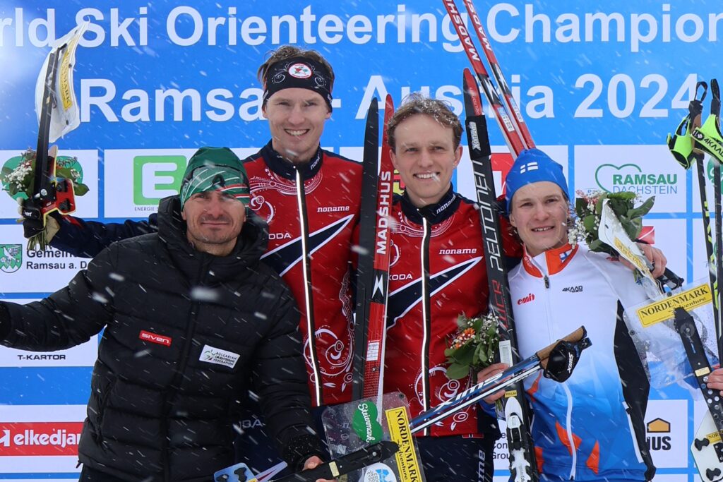 Stanimir Belomazhev - Jørgen Baklid - Henrik Fredriksen Aas - Niklas Ekström - sprint VM Ski-O 2024