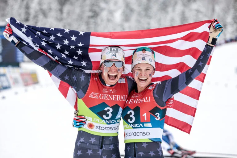 Julia Kern and Jessie Diggins were two of the skiers named to the US team for the 2023/2024 season.