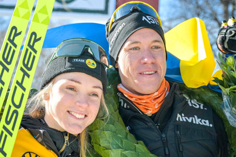 Ski Classics Vasaloppet, Saelen-Mora (SWE) together - Emil, Emilie