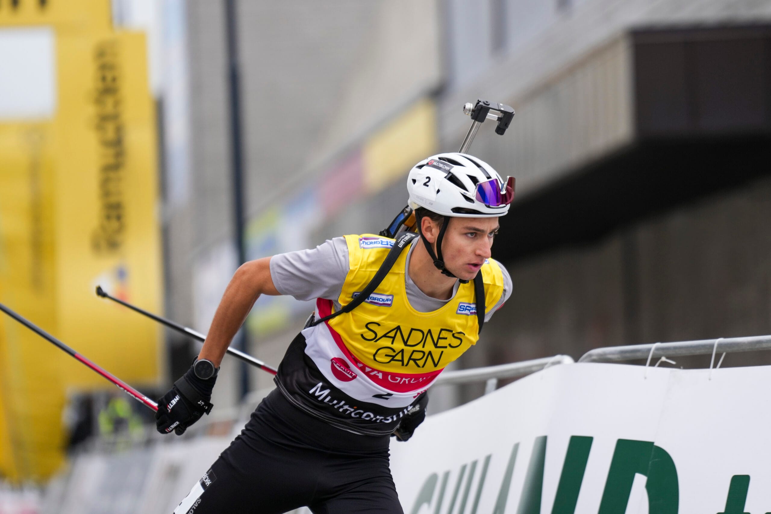 Eric Perrot claims biathlon super sprint victory at Blink Festival