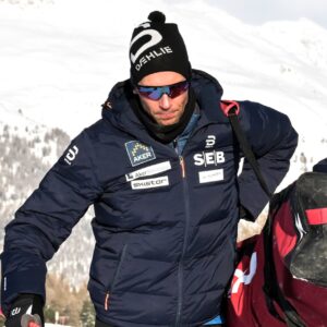 20.01.2023, Zuoz Switzerland (SUI): Chris Andre Jespersen (NOR), Astrid Oyre Slind (NOR), (l-r) - Ski Classics La Diagonela, Zuoz (SUI).