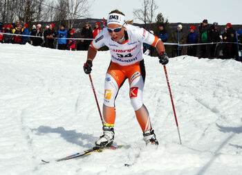 LINA KORSGREN fr&aring;n Falun-Borl&auml;nge SK s&aring;llde sig dyrt i D21, men var tiondelen efter Emma Wik&eacute;n i m&aring;l. Foto: MOA MOLANDER KRISTIANSEN