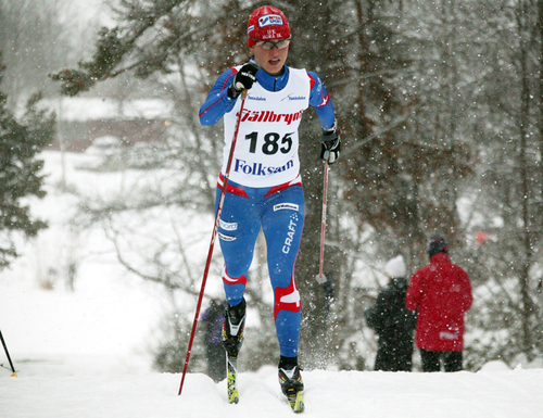 EVA SVENSSON, IFK Mora SK leder inf&ouml;r avslutningen av Intersport cup. Foto: KJELL-ERIK KRISTIANSEN