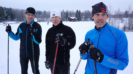 Tomas Jons, John Ahlberg och Tobias J&ouml;nsson under arbetet med de nya t&auml;vlingsbanorna p&aring; Lugnet. FOTO: Lugnet.