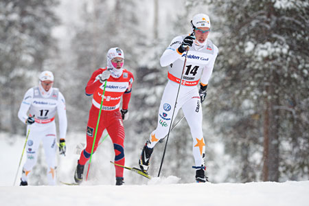 Marcus Hellner och Calle Halfvarsson åkte bra. Här i sällskap med Martin Johnsrud Sundby. FOTO: Felgenhauer/NordicFocus. Marcus Hellner och Calle Halfvarsson åkte bra. Här i sällskap med Martin Johnsrud Sundby. FOTO: Felgenhauer/NordicFocus.