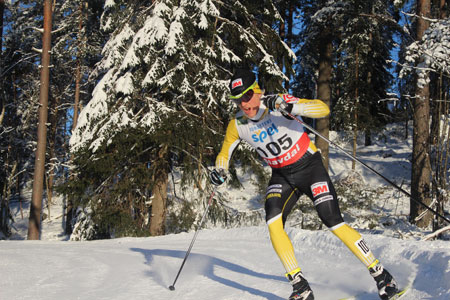 Jens Eriksson p&aring; v&auml;g mot fj&auml;rdeplatsen. FOTO: Adam Johansson.