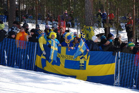 De svenska &aring;karna hade bra st&ouml;d i Lugnet-terr&auml;ngen. FOTO: Linus Trygg.