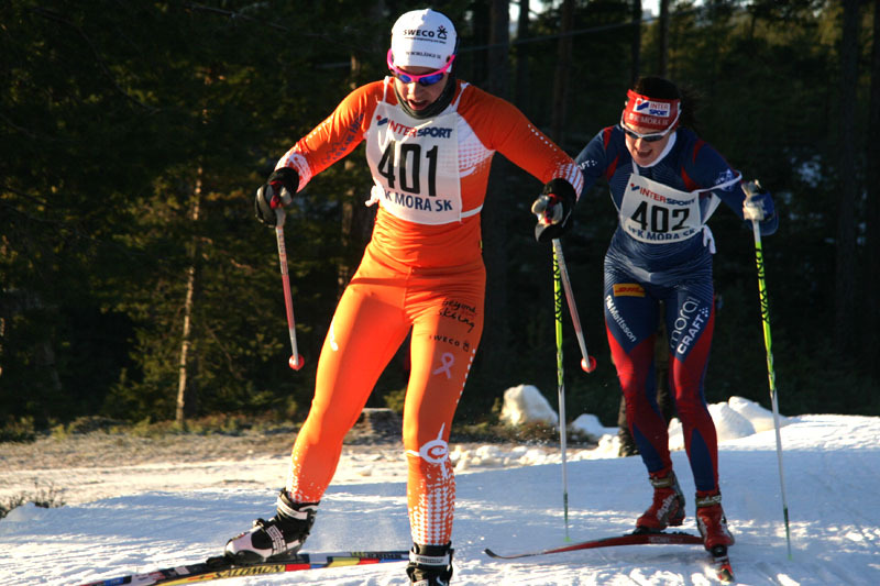 Lina Korsgren och Helene S&ouml;derlund k&ouml;rde tillsammans i Morapinglan. Foto: NordicFocus