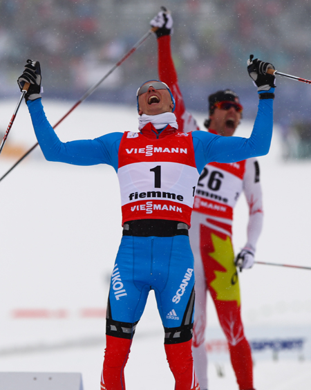 Kriukov jublar n&auml;r guldet &auml;r klart. FOTO: Laiho/NordicFocus.