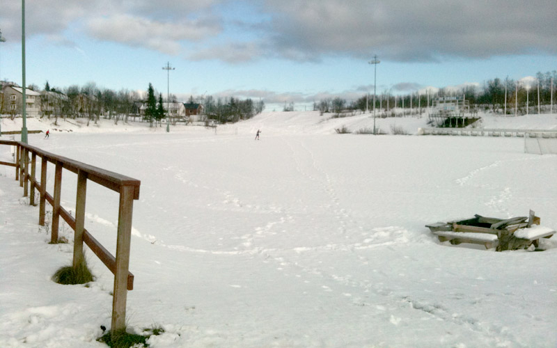 Matoj&auml;rvi skidstadion i Kiruna den 9 oktober. Foto: Kristofer Linder