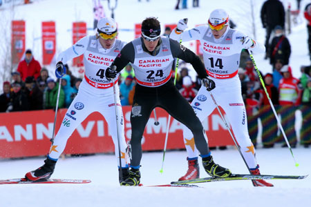 Simon Persson och Anton Lindblad in action. FOTO: Roycroft/NordicFocus. 