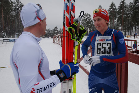 Bara en sekund skiljde Lars Suther och Anders Solin. FOTO: Johan Trygg.