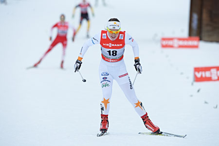 Emma Wik&eacute;n imponerade stort i dagens jaktstart i Toblach. FOTO: NordicFocus.