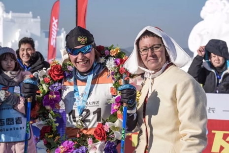 Marina Chernousova vann damklassen med två minuters marginal. FOTO: Vasaloppet China.