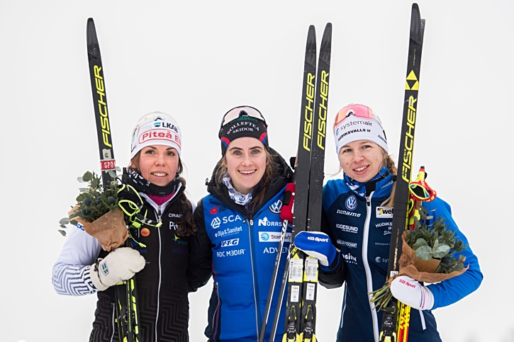 Medaljtrion Kalla, Andersson och Settlin. FOTO: Simon Hastegård/Bildbyrån.