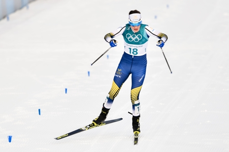 Ebba Andersson på väg mot fjärde plats. FOTO: Petter Arvidsson/Bildbyrån.