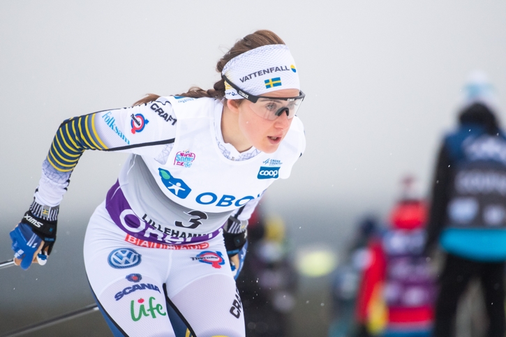 Ebba Andersson med fullt fokus mot en ny topprestation. FOTO: Jon Olav Nesvold/Bildbyr&aring;n.