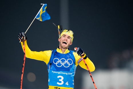 Fredrik Lindström i en känslosam målgång. FOTO: Carl Sandin/Bildbyrån.