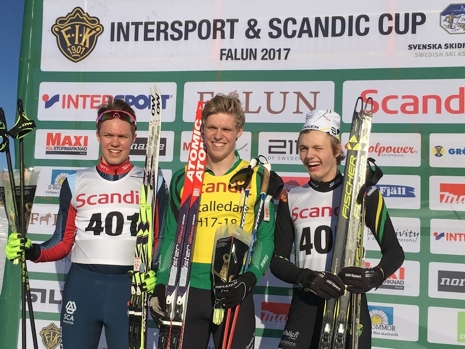 Topptrion i H 17-18. Emil Talsi, Axel Aflodal och Ossian Rosenberg. FOTO: Arrang&ouml;ren.