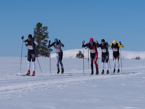 Herrklungan på fjället. Från vänster: Anton Karlsson, Andreas Holmberg, Oskar Kardin, Markus Ottosson och Andreas Nygaard. FOTO: Ulf Åkerlind.