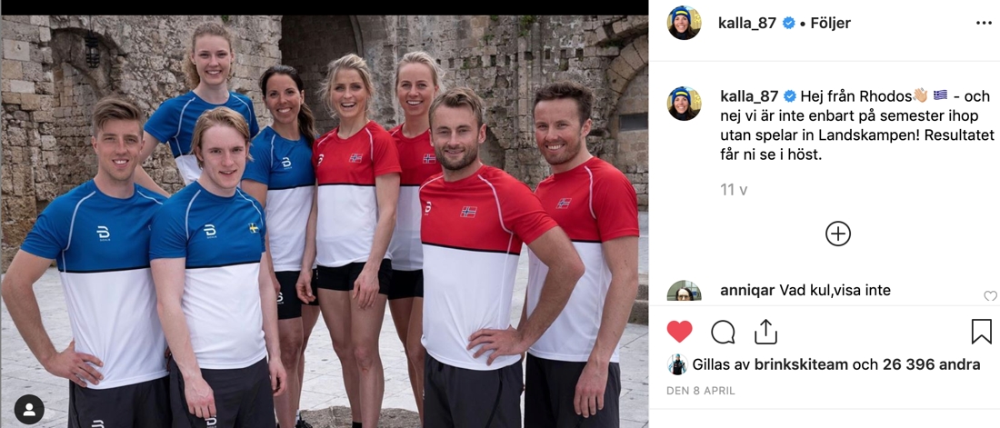 I h&ouml;st s&auml;nder TV4 &rdquo;Landskampen&rdquo; d&auml;r Charlotte Kalla &auml;r en av fyra i det svenska laget.