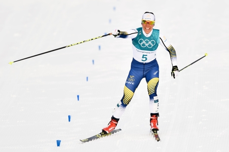 Med några få meter kvar till mållinjen och OS-guldet för Kalla. FOTO: Petter Arvidsson/Bildbyrån.