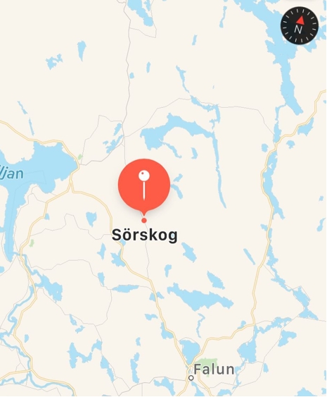 Här är platsen för En riktig femmil. Sörskog, i skogarna mellan Falun och Rättvik.