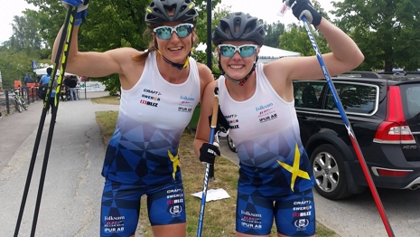 Brons och fj&auml;rdeplats blev det f&ouml;r Linn S&ouml;mskar och Jackline Lockner. FOTO: Svenska Skidf&ouml;rbundet.