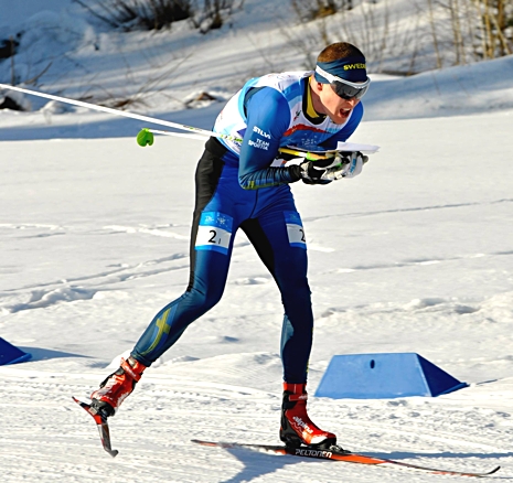 Martin Hammarberg tangerade sin b&auml;sta v&auml;rldscupplacering n&auml;r han blev trea p&aring; l&aring;ngdistansen i Finland idag. FOTO: Nordenmark Adventure.