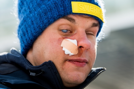 Zebastian ompl&aring;strad efter loppet. FOTO: Vegard Wivestad Gr&ouml;nt/Bildbyr&aring;n.