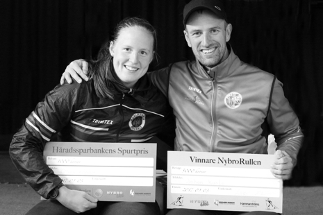Olivia Hansson och Johan Kanto tog hem b&aring;de spurtpris och totalseger i Nybrorullen. FOTO: AC Sportimages.