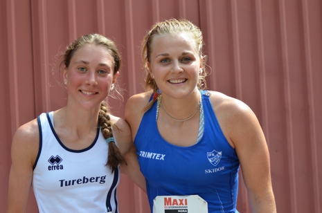 Glad duo efter m&aring;l: Eleonora Olsmats och Stina Nilsson. FOTO: Johan Trygg/L&auml;ngd.se.