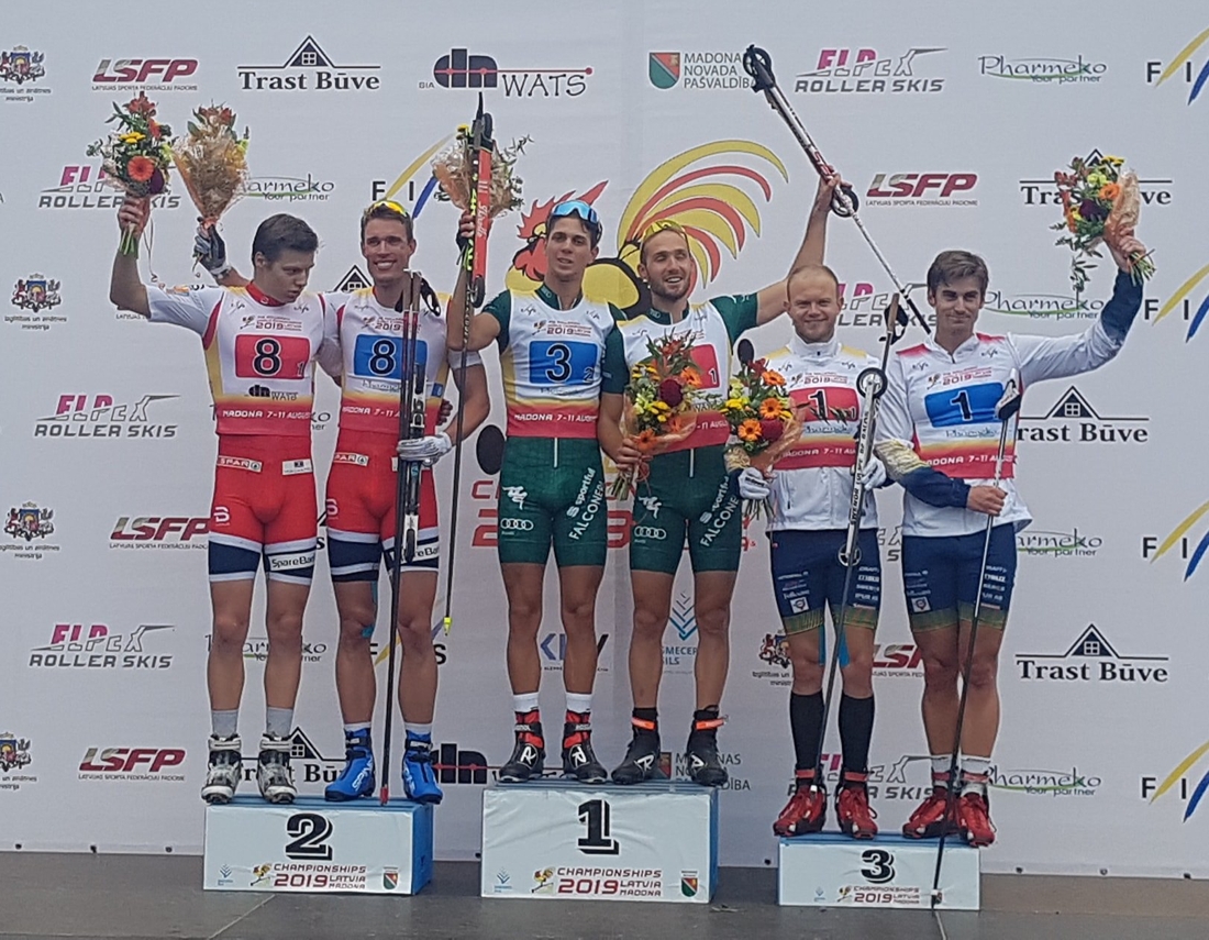 Robin Norum och Victor Gustafsson knep brons i teamsprinten. FOTO: Svenska skidf&ouml;rbundet.
