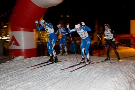 Här är Linn Sömskar i täten på ett av förra vinterns damheat. FOTO: Engelbrektsloppet.