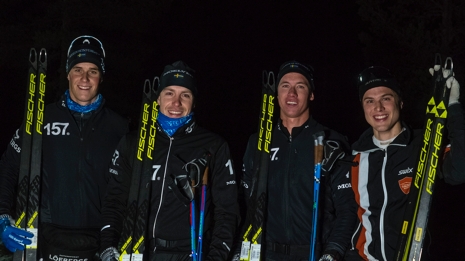 Toppkvartetten med fr.v. trean Andreas Holmberg, ettan Anton Karlsson, tvåan Emil Persson och fyra Olle Jonsson. FOTO: TW Media.