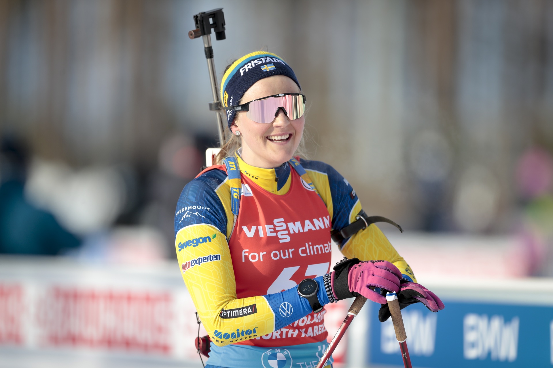Stina Nilsson imponerade med en tredjeplats på världscupen i Finland.