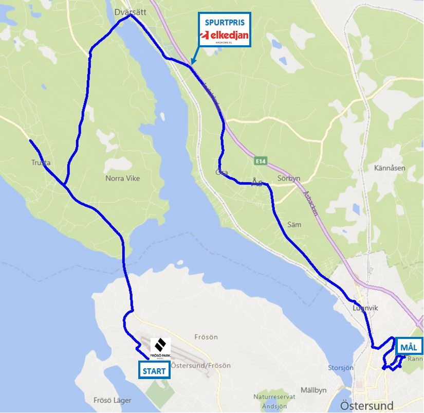 Banstr&auml;ckning OnePartnerGroup-loppet.