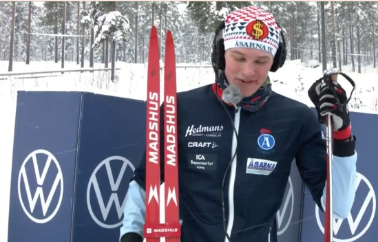 Edvin Anger blev fin trea och b&auml;ste svensk i herrfinalen. FOTO: Fr&aring;n Sportbladets s&auml;ndning.