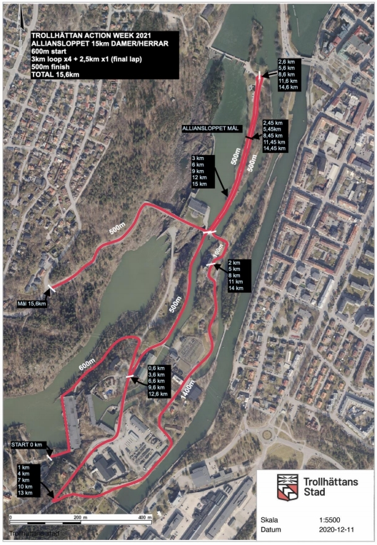 Banan för torsdagens 15 km i klassisk stil.