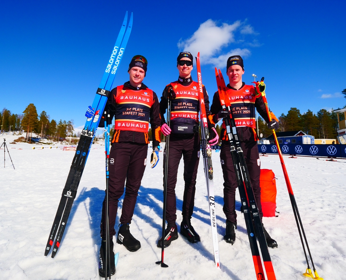 Falun Borl&auml;nges bronsgrabbar: Hugo Jacobsson, Simon Andersson och Leo Johansson. FOTO: Hans Olsson.