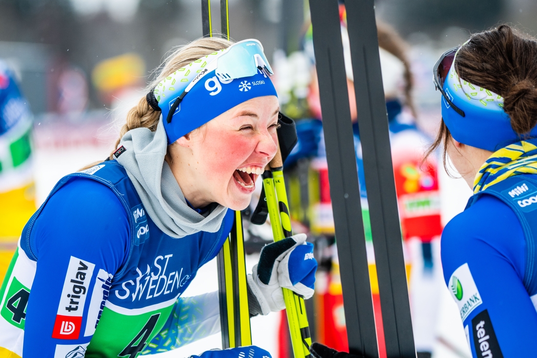 Slovensk gl&auml;dje fr&aring;n Anamarija Lampic och Eva Urevc. FOTO: Carl Sandin/Bildbyr&aring;n.