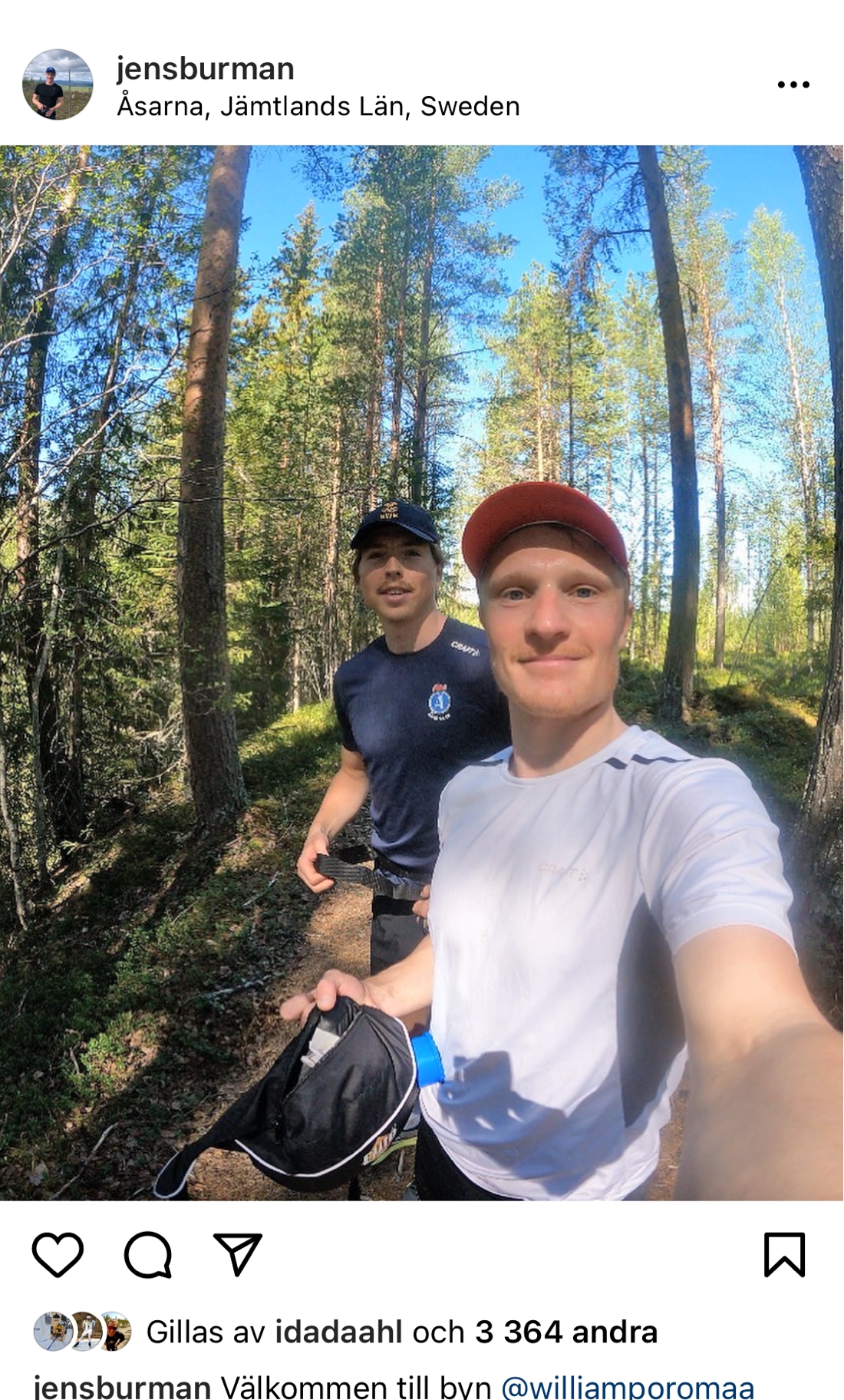 Jens v&auml;lkomnar William till &Aring;sarna. FOTO: Instagram Jens Burman.
