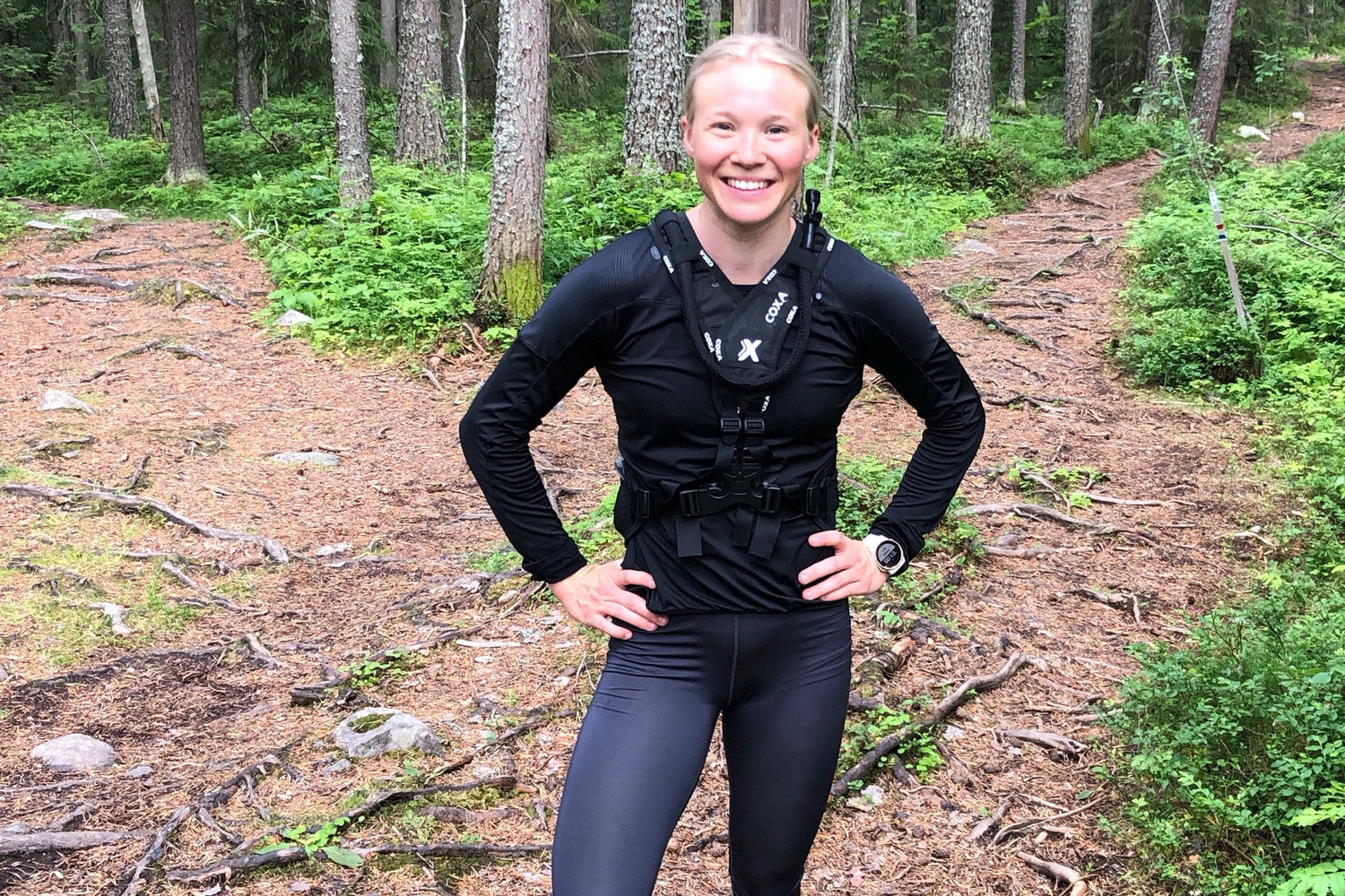 Jonna Sundling &auml;r redo att g&ouml;ra tr&auml;ningsjobbet inf&ouml;r n&auml;sta m&auml;sterskap, OS i Peking. FOTO: Privat.