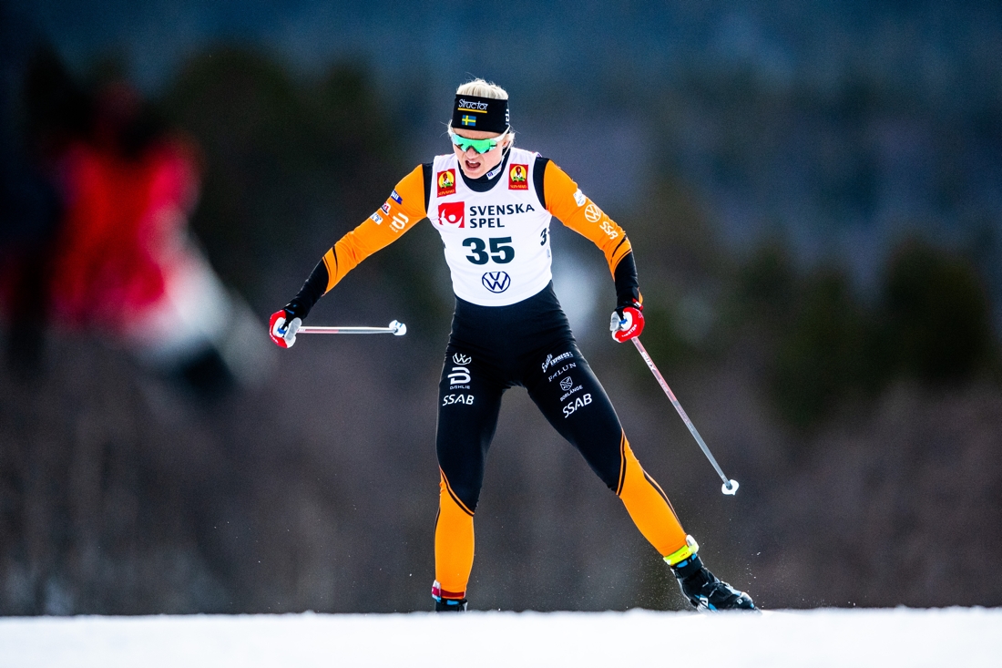 Maja Dahlqvist mot tredjeplatsen. FOTO: Johanna Lundberg/Bildbyr&aring;n.