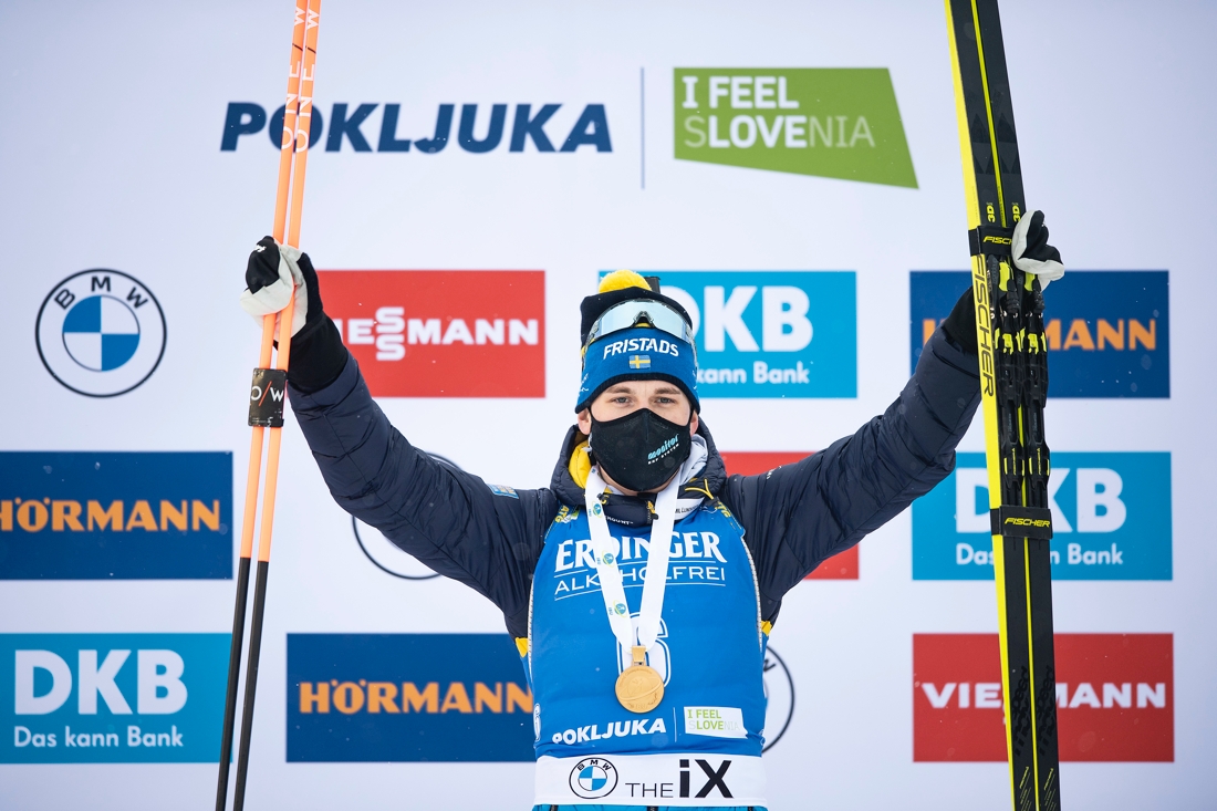 Martin Ponsiluoma med guldmedaljen runt halsen. FOTO: Joel Marklund/Bildbyr&aring;n.