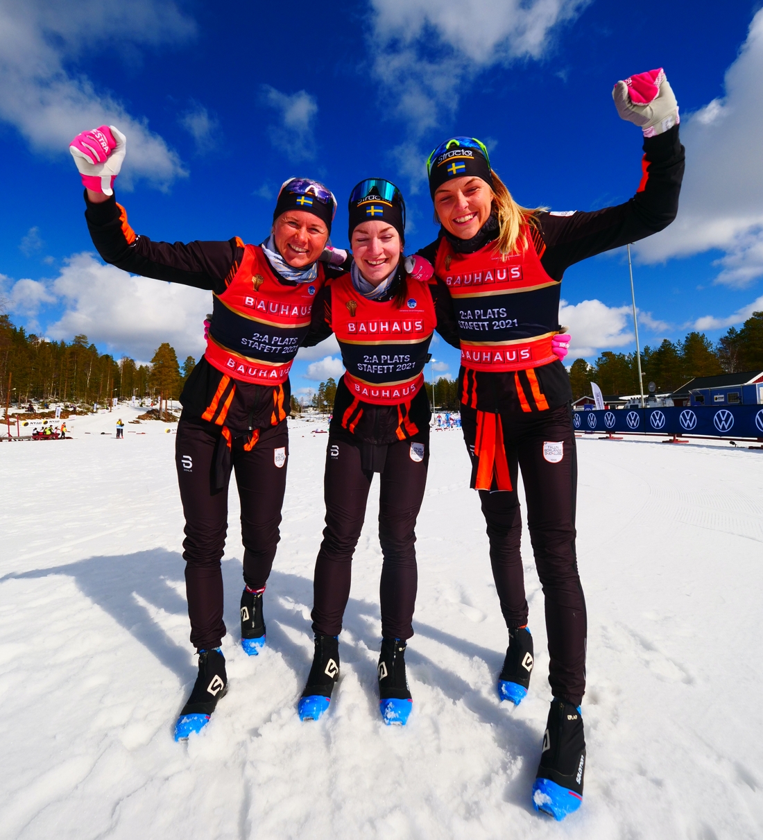 Falun Borl&auml;nges silvertjejer: Maja Dahlqvist, Moa Olsson och Louise Lindstr&ouml;m. FOTO: Hans Olsson.